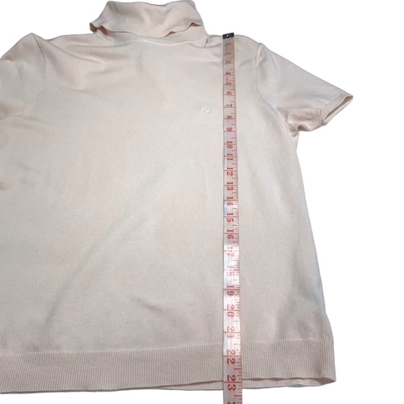 Lauren RALPH LAUREN Silk Blend Short Sleeve Turtleneck Pullover Sweater US Sz L - Picture 5 of 6